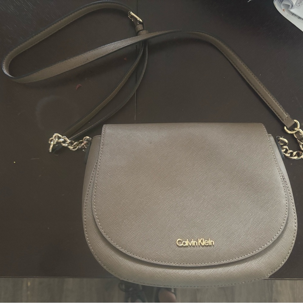 Calvin Klein brown/gold chain Crossbody Bag